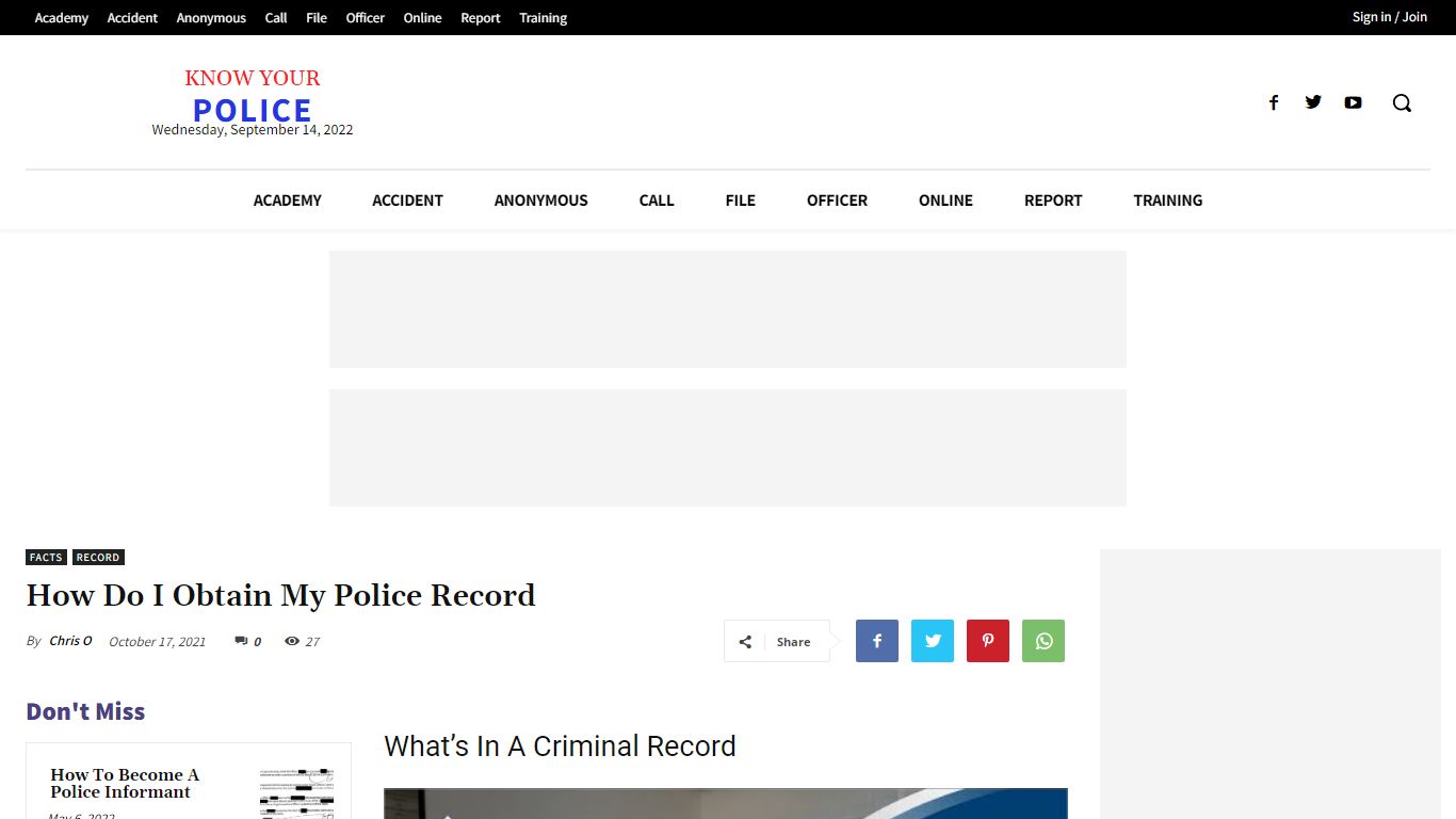 How Do I Obtain My Police Record - KnowYourPolice.net
